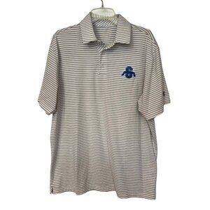 UNDER ARMOUR Heat Gear Performance Polo/Golf Shirt Men‎ XL White Striped SAINTS